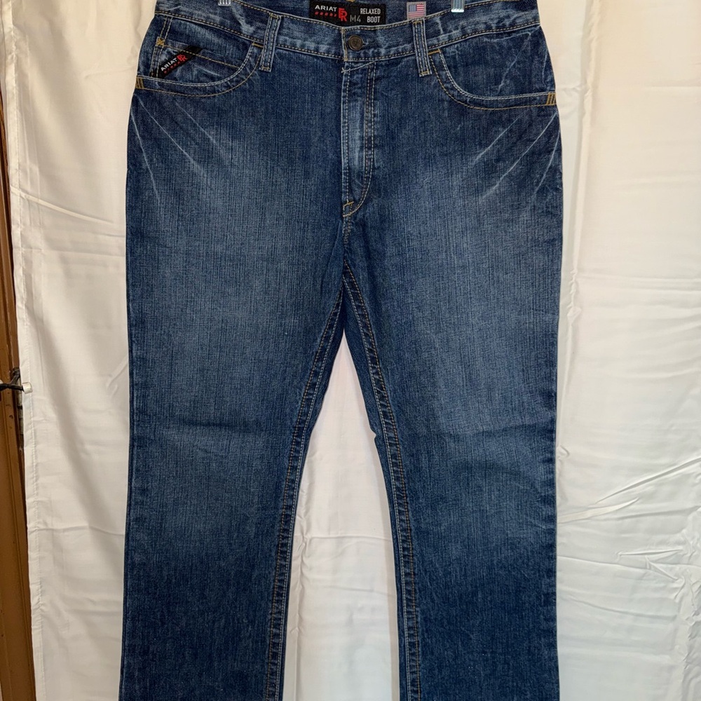 Ariat FR Blue Relaxed Fit Jeans with Classic Indigo Wash